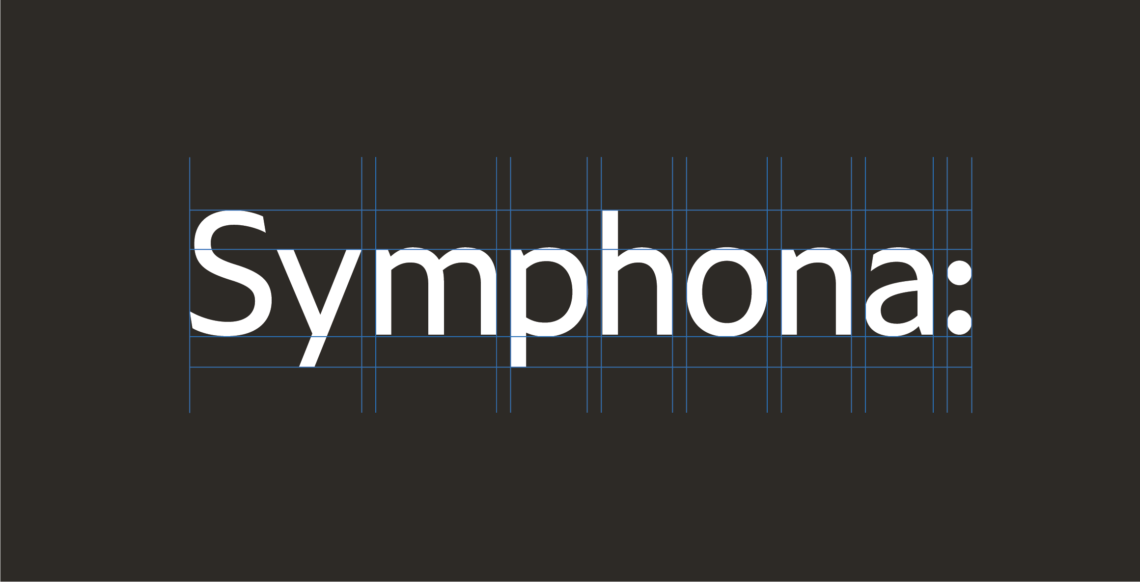 Symphona wordmark guides drawn around mark