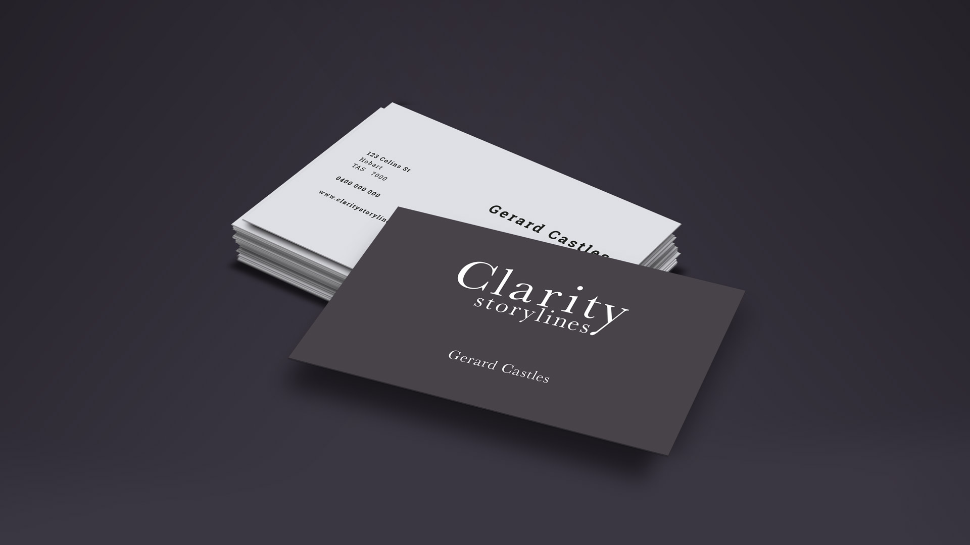 Clarity Storylines business cards