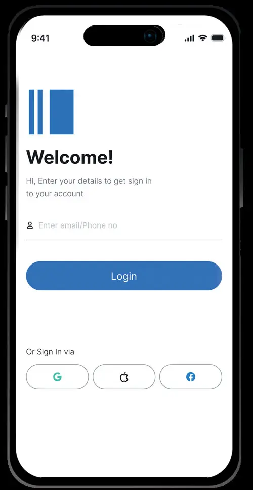 Mobile phone with login page